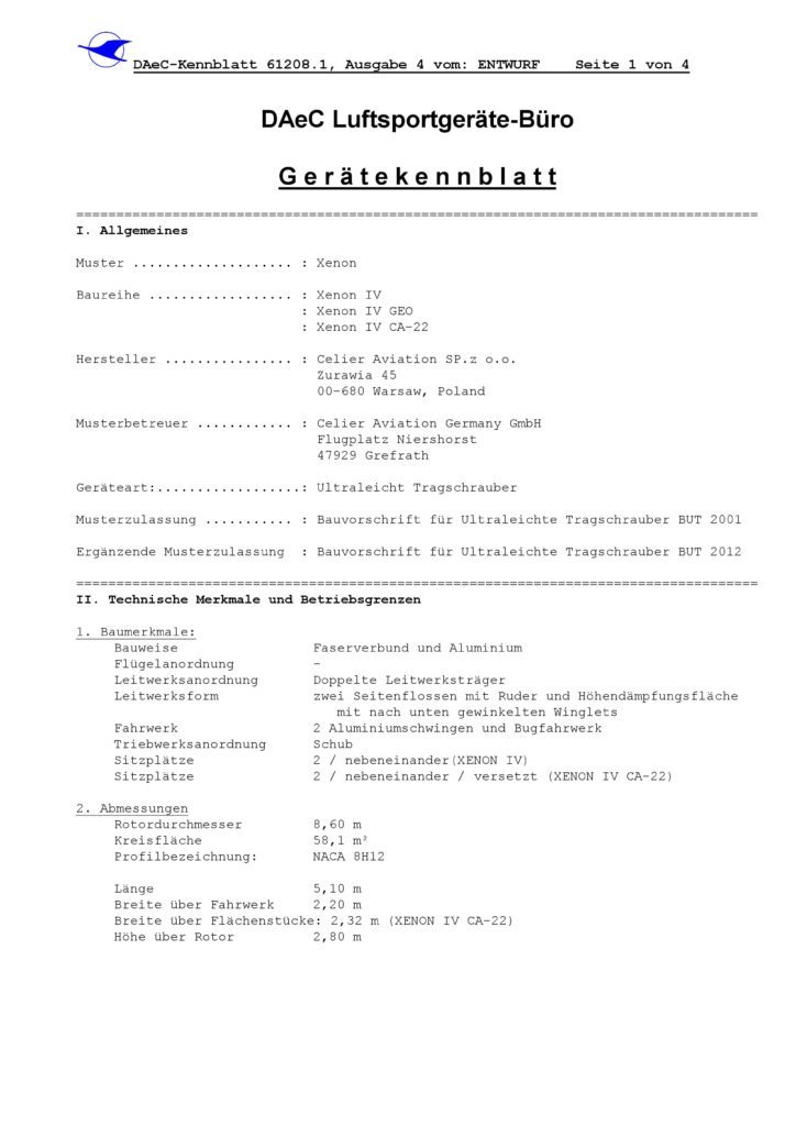 Autogiro certificado